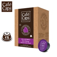 Cafecaps - กาแฟ แคปซูล ใช้กับเครื่อง Nescafe Dolce Gusto Allegro (1 กล่อง X15 แคปซูล) - กาแฟ Doi Chang คั่วเข้มกลางให้กลิ่นหอมช๊อคโกแลตเหมาะทำลาเต้ คาปูชิโน่