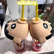 WITAKEY Crayon Shin-chan Water Cup, Cute Kawaii Doraemon Cup, 2025 Good-looking Straw Drinking Utens