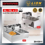 ORIMAS Commercial Electric Deep Fryer Single/Double 6L Tank DF81/DF82 - Stainless Steel - 60-200℃ -6