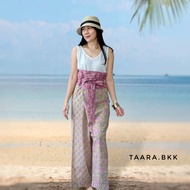 Anita wrap pants กางเกงเลผ้าพิมพ์อินเดียสองลายในตัวเดียวกัน size M/L