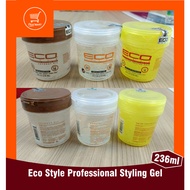 ECOCO Eco Style Professional Styling Gel 236ML | Coconut Oil | Color Treated Hair | Krystal | Olive 