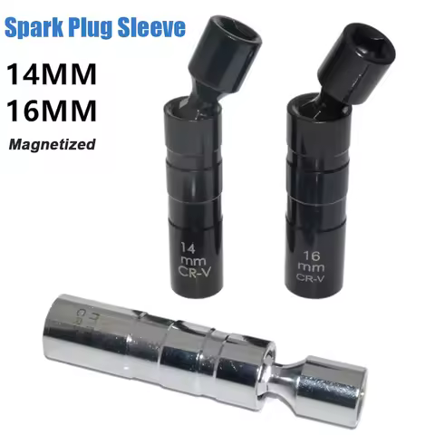 14mm 16mm Spark Plug Socket Wrench Adapter 3/8inch Drive Magnetic Spark Plug Socket Swivel Socket Re