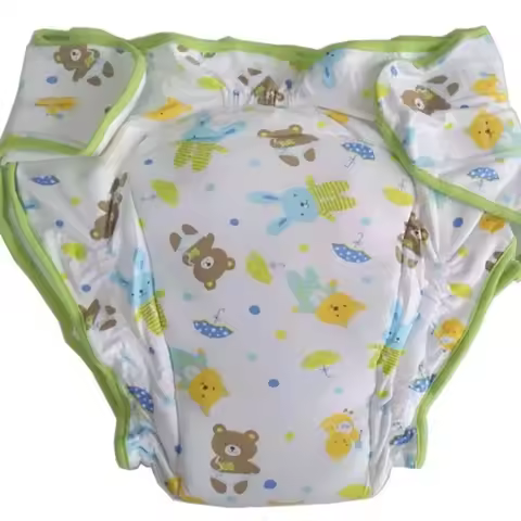 ABDL Adult Baby Diaper Brief Cartoon Pattern With Inside Padding Cotton Training Pant Washable Diape