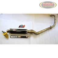 NB (Namban) Open Pipe 65-69mm for Suzuki Raider R150 Old. 51mm Elbow. Black. Made in Thailand.