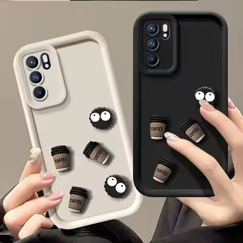 A 54 34 24 14 Cute 3D Coal Ball Coffee Case For Samsung Galaxy A54 A34 A24 A14 A04s A15 A05s 4g 5g C
