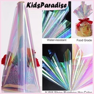 Rainbow Iridescent Cellophane Wrap - DIY Waterproof Floral Wrapping Paper for Gift Baskets