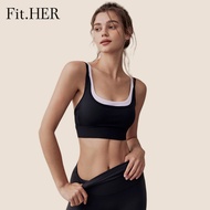 Fit.HER Sports bra for women in spring and summer thin and sexy suspender shock-absorbing yoga suit 