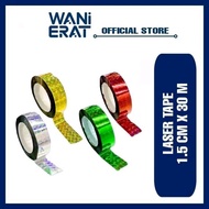 GOLD SILVER RED TAPE FOR COOKIES CONTAINER | TAPE BALANG KUIH | LASER COLOUR TAPE