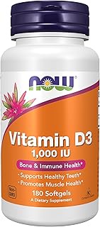 Now Foods Vitamin D-3 1000 IU Softgels, 180ct