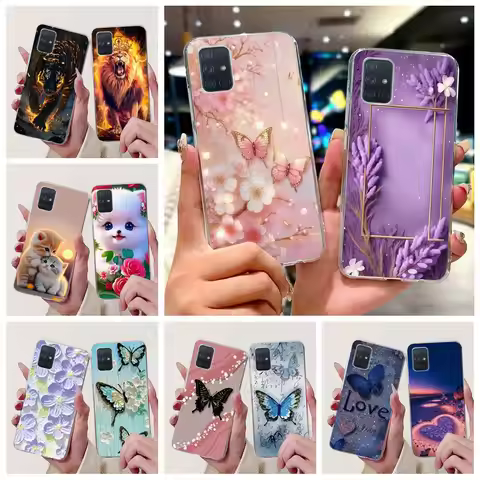 For Samsung Galaxy A31 A51 A71 Case A315F A515F A715F New Luxury Painted Cover Soft Silicone Case Fo