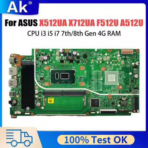 For ASUS X712UA M712UA D712UA Laptop Motherboard X712U R3-5300U R5-5500U R7-5700U RAM-4GB/8GB VivoBo