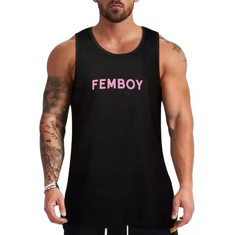 Femboy Sissy Tank Top gym clothes for man anime top gym clothes man