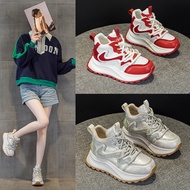 9973 Leather High-Top Shoes Women Thick-Soled Sports Casual Shoes