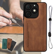 Luxury Leather Case For Itel A50/A667L with Adjustable Phone Lanyard
