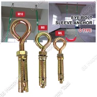 Sheep Eye Pull Screw M6 M8 M10 Belt Expansion Hook O-Type/Close-Type Screw Eye Wall Plug Hook Bolt S