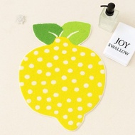 檸檬植絨地墊水果浴室地墊吸水地墊柔軟臥室地墊區域地墊禮品