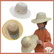 Silin Nature Straw Hat for Kids Girl Boys Sunproof Farmers Hat Wide Brims Visor Hat Beach Hat Kids P