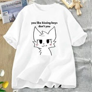 Boykisser Funny Furry Meme Graphic T Shirts Bisexual LGBTQ Pride T-shirt Csaual Kissing Women Tee Sh
