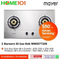 Mayer Stainless Steel Hob 2 Burner MMSS772HI - LPG / PUB