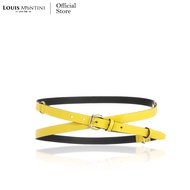 Louis Montini (Nikita) เข็มขัดผู้หญิงแฟชั่น พัน 2 ทบ Womens Belt MPU18
