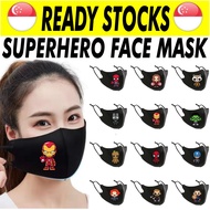 Superhero Kids Adult Fanart Reusable Face Mask Kid Child Children Cartoon Cute Design ironman spiderman hulk avengers