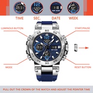 KD Men Digital Sports Watch LED Waterproof Dual Display Silicone Strap