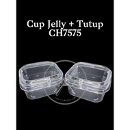 CH7575 Jelly Cup / Jelly Pudding Cup + Lid contains 50 PCS