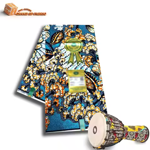 High quality grand super fabric Ankara African fabric 100 cotton 6 yards fabric for Ankara African d