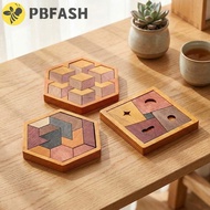 PBFASH Wooden Tangram Puzzle, Pattern Cognitive Interactive Montessori Puzzles Toys, Cognitive Jigsa
