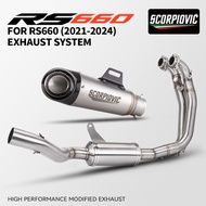 Motorcycle Racing Full Escape Exhaust Complete System With Header Elbow Muffler Pipe For RS 660 TUON