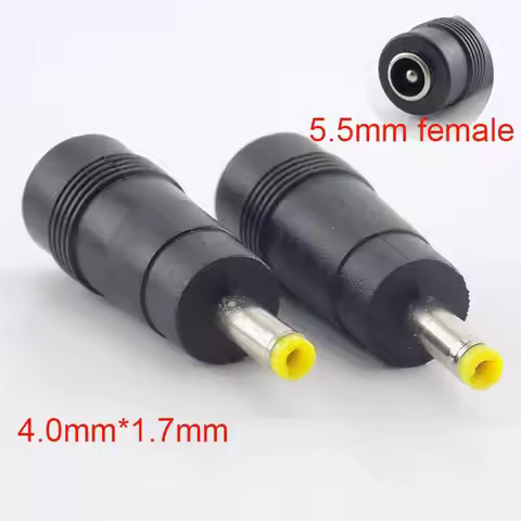5pcs 5.5mm X 2.1mm DC Female To 4.0mm X 1.7mm Male DC Power Plug Adapter Connector pc Computer Cable