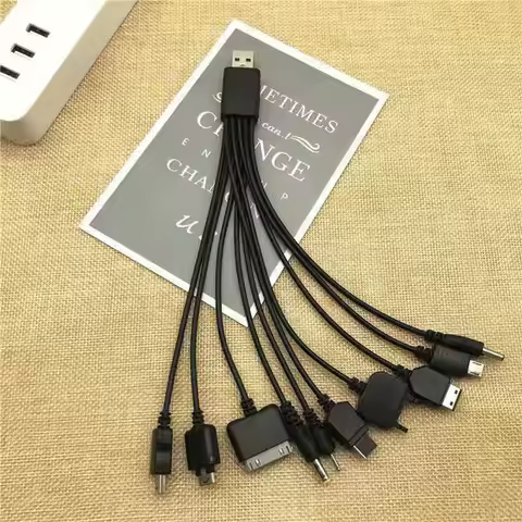 10in1 Charging Cable Multi Charger Cable USB2.0 Data Cable for Camera Phone MP3 PDA PSP Cord for KG9