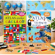Book - Atlas Sticker Flags/ Animals of the World - ndbooks
