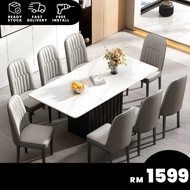 BETTY FURNITURE GZ CRT002 1+8 Ceramic Dining Set / Set Meja Makan 8 Kerusi / Meja Makan Marble