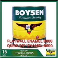 BOYSEN (FLATWALL B800 OR QUICK DRY B600) ENAMEL WHITE,  PINTURA SA KAHOY AT BAKAL 16LITERS