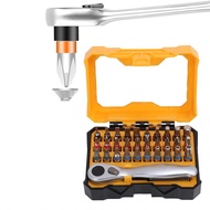 MyHome-MY Matybobe 32Pcs Ratchet Screw Driver Set Multi Functional 72 Tooth Mini with 1/4in Hex Shan