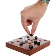 WE Games Nine Men's Morris Board Game, Saiz Perjalanan 5 inci - Papan Kayu Padu dengan Penutup Magne