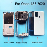 1X  For Oppo A53 2020 CPH2127 / Oppo A53s LCD Faceplate Frame Front Middle Frame Housing Battery Doo
