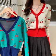 Retro Cherry knit long sleeves sweater 7121