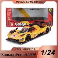 New In Stock Burago 1:24 24h Lemans Ferrari 499p #83 Alloy Miniature Ferrari 2024 Wec Qatar Racing C