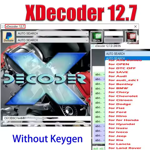 Newest XDecoder 12.7 License Full Activated XDECODER Removing Error Codes Support Multi-Brand Vehicl