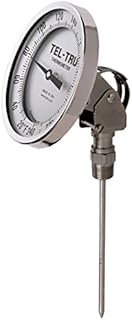 Tel-Tru 42101214 Model Aa575R Resettable Bi-Metal Process Grade Thermometer, Stainless Steel, 5" Dia
