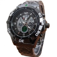 Swiss Army - Dual-Time- Jam Tangan Pria - SA-3311M Black - Stainless Steel