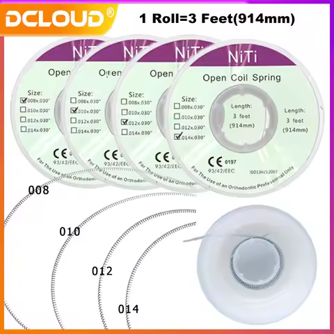 DCLOUD 1Roll Dental Orthodontic Niti Open Coil Springs Length 914mm Elastic Spring 008'/010'/012'/01