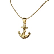 10k Gold Designer Anchor Necklace