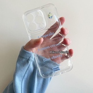 Blueberry Cream Letter Airbag Phone Case Suitable For iphone15pro/14romax Apple 11/13 Protective