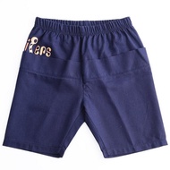 棉麻藏青五分褲