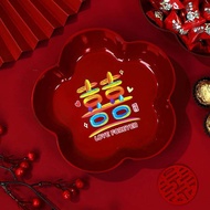 Wedding Celebration Red Happiness Fruit Tray Creative Gift Box Wedding Decoration Candy Tray Engagem