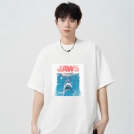 tshirt for men cotton black white Jaws The Iconic Shark Attack