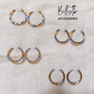 Two-tone Stainless Steel Hoop Earrings Hoop Earring Stainless Steel Earring